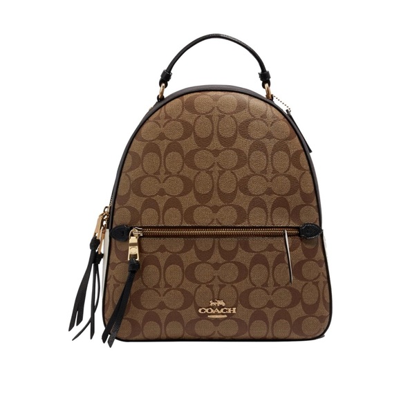 Coach Handbags - Coach Signature Logo medium Backpack in Brown with Black and chalk block Trim